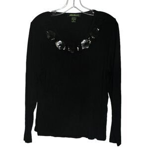 Monte Milano Beaded Black Top‎